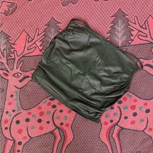 Sleek Olive Faux Leather Mini Skirt